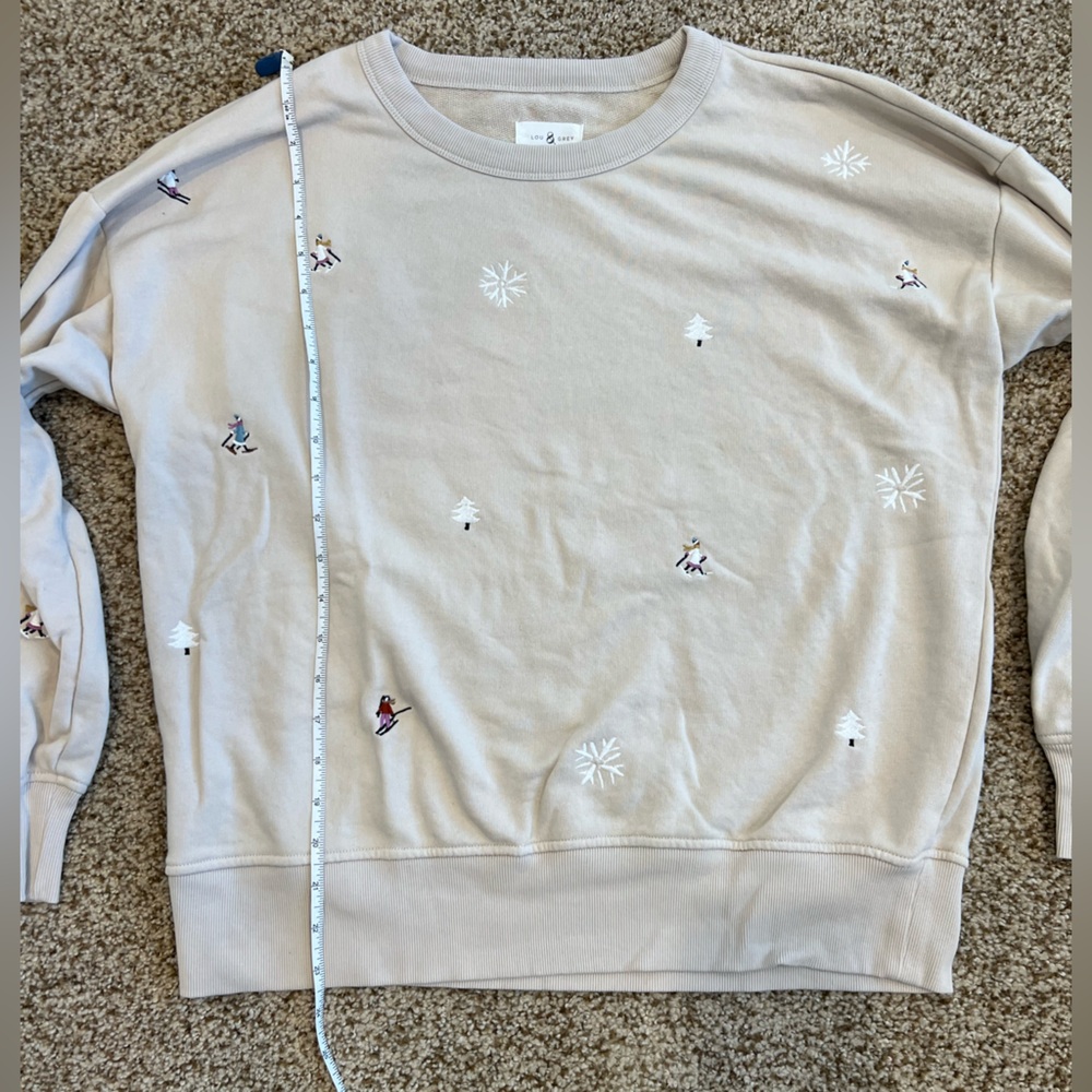 Lou & Grey top and pants leisure sweat set. Size L. Ski and winter embroidered. - Picture 3 of 16